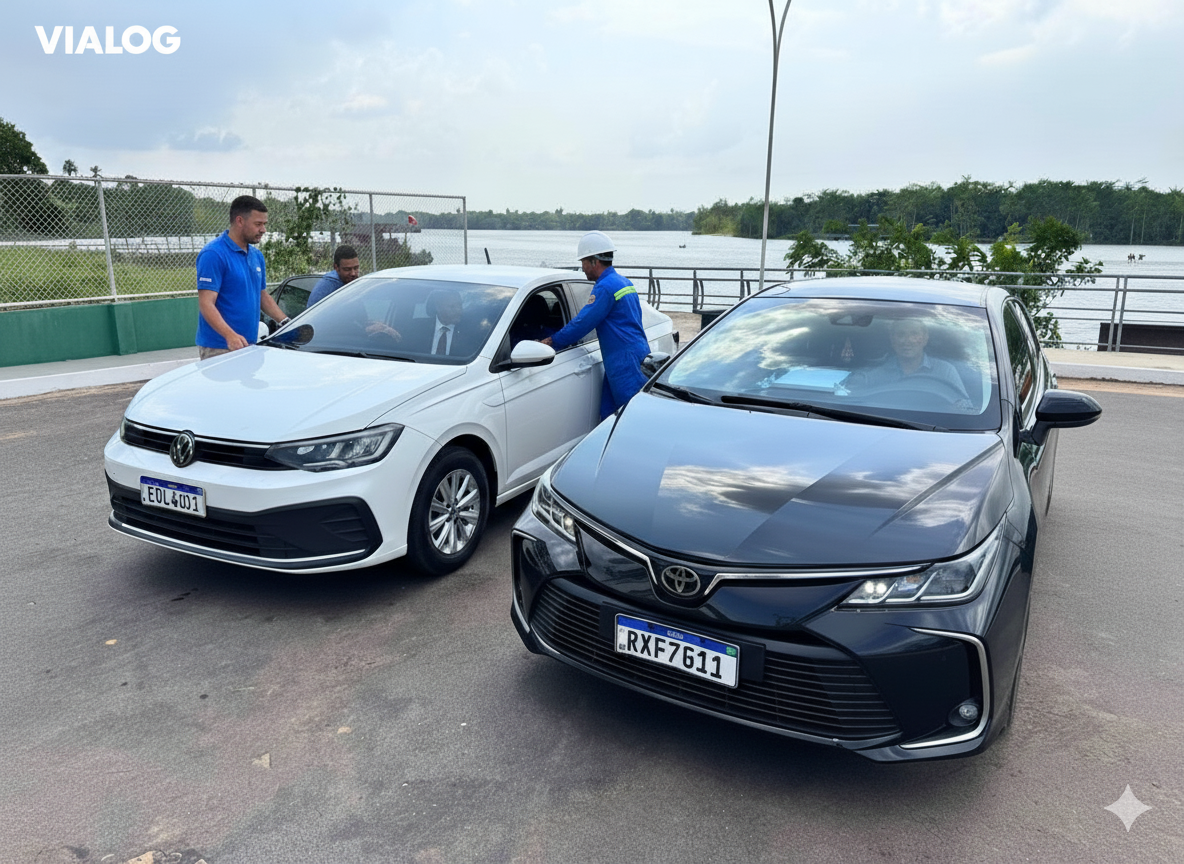 Frota de transporte corporativo da Vialog em Belém e Barcarena, garantindo conforto e segurança para empresas.